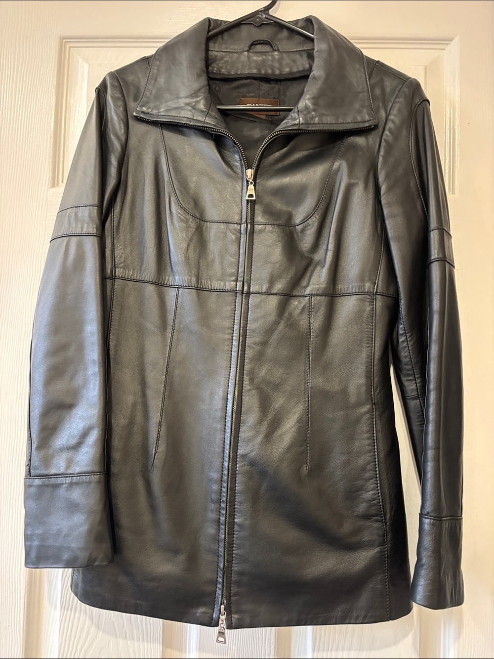 Danier Black Leather Zip-Up Jacket
